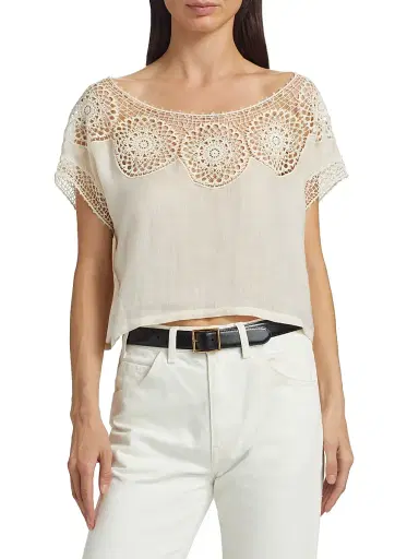 Nili Lotan Women's Caila Embroidered Scoopneck Top - | Thumbnail 3 Nili Lotan Women's Caila Embroidered Scoopneck Top - | Thumbnail 3