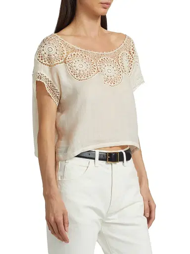 Nili Lotan Women's Caila Embroidered Scoopneck Top - | Thumbnail 4 Nili Lotan Women's Caila Embroidered Scoopneck Top - | Thumbnail 4