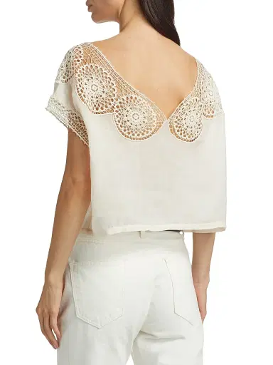 Nili Lotan Women's Caila Embroidered Scoopneck Top - | Thumbnail 5 Nili Lotan Women's Caila Embroidered Scoopneck Top - | Thumbnail 5