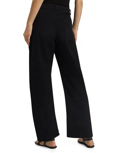 Nili Lotan Women's Tribeca Cotton Mid-Rise Barrel Pants - Jet Black | Thumbnail 5 Nili Lotan Women's Tribeca Cotton Mid-Rise Barrel Pants - Jet Black | Thumbnail 5