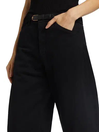 Nili Lotan Women's Tribeca Cotton Mid-Rise Barrel Pants - Jet Black | Thumbnail 6 Nili Lotan Women's Tribeca Cotton Mid-Rise Barrel Pants - Jet Black | Thumbnail 6