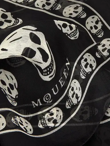 Alexander McQueen Women's Silk Skull Scarf - Black | Thumbnail 4 Alexander McQueen Women's Silk Skull Scarf - Black | Thumbnail 4