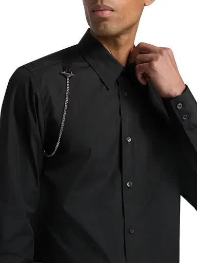 McQueen Men's T-Bar Harness Shirt - Black | Thumbnail 6 McQueen Men's T-Bar Harness Shirt - Black | Thumbnail 6
