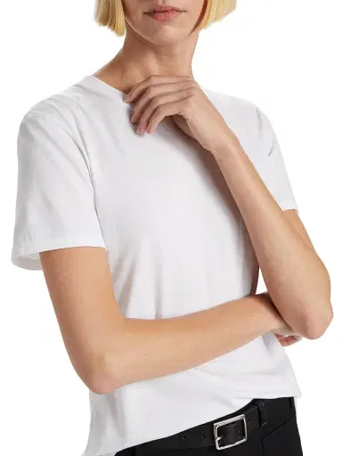 Nili Lotan Women's Mariela Cotton Crewneck T-Shirt - White | Thumbnail 6 Nili Lotan Women's Mariela Cotton Crewneck T-Shirt - White | Thumbnail 6