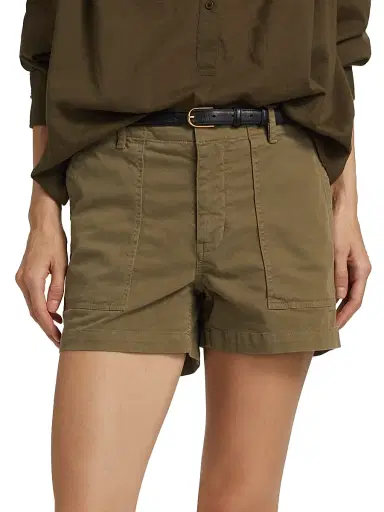Nili Lotan Women's Utility Cotton Cargo Shorts - Military Green - Size 12 | Thumbnail 3 Nili Lotan Women's Utility Cotton Cargo Shorts - Military Green - Size 12 | Thumbnail 3