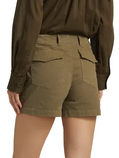Nili Lotan Women's Utility Cotton Cargo Shorts - Military Green - Size 12 | Thumbnail 5 Nili Lotan Women's Utility Cotton Cargo Shorts - Military Green - Size 12 | Thumbnail 5