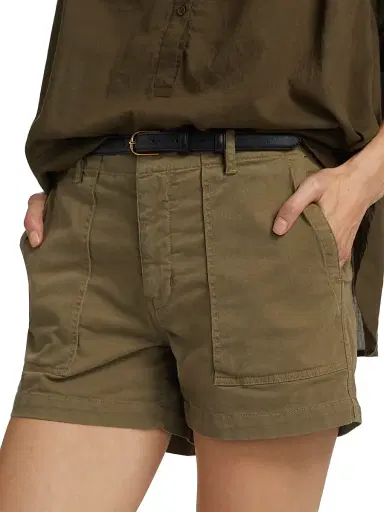 Nili Lotan Women's Utility Cotton Cargo Shorts - Military Green - Size 12 | Thumbnail 6 Nili Lotan Women's Utility Cotton Cargo Shorts - Military Green - Size 12 | Thumbnail 6