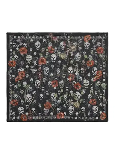 Alexander McQueen Women's Skull Silk Chiffon Scarf - Black Ivory | Thumbnail 1 Alexander McQueen Women's Skull Silk Chiffon Scarf - Black Ivory | Thumbnail 1