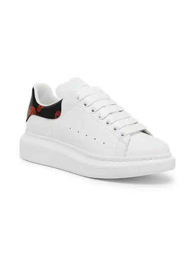 Alexander McQueen Men's Oversized Skull-Print Leather Low-Top Sneakers - White Black - Size 14 | Thumbnail 2 Alexander McQueen Men's Oversized Skull-Print Leather Low-Top Sneakers - White Black - Size 14 | Thumbnail 2