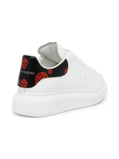 Alexander McQueen Men's Oversized Skull-Print Leather Low-Top Sneakers - White Black - Size 14 | Thumbnail 3 Alexander McQueen Men's Oversized Skull-Print Leather Low-Top Sneakers - White Black - Size 14 | Thumbnail 3