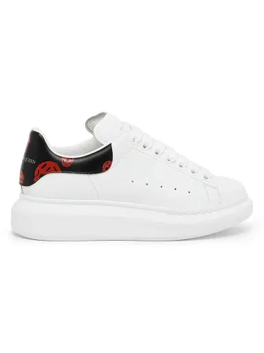 Alexander McQueen Men's Oversized Skull-Print Leather Low-Top Sneakers - White Black - Size 14 | Thumbnail 1 Alexander McQueen Men's Oversized Skull-Print Leather Low-Top Sneakers - White Black - Size 14 | Thumbnail 1