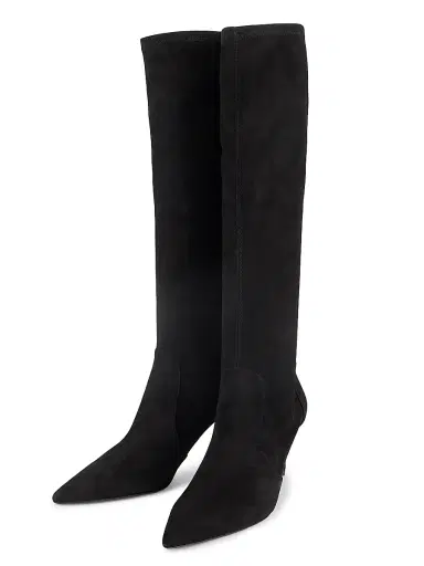 Stuart Weitzman Women's Stuart Power 75 75MM Suede Boots - Black | Thumbnail 2 Stuart Weitzman Women's Stuart Power 75 75MM Suede Boots - Black | Thumbnail 2
