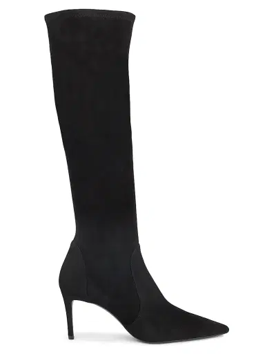 Stuart Weitzman Women's Stuart Power 75 75MM Suede Boots - Black | Thumbnail 1 Stuart Weitzman Women's Stuart Power 75 75MM Suede Boots - Black | Thumbnail 1