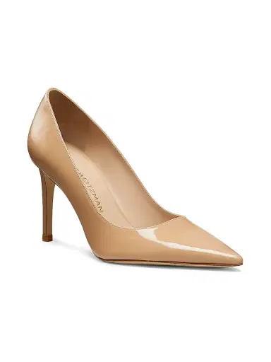 Stuart Weitzman Women's Power 75MM Patent Leather Pumps - Adobe | Thumbnail 2 Stuart Weitzman Women's Power 75MM Patent Leather Pumps - Adobe | Thumbnail 2