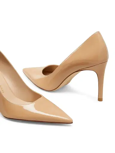 Stuart Weitzman Women's Power 75MM Patent Leather Pumps - Adobe | Thumbnail 4 Stuart Weitzman Women's Power 75MM Patent Leather Pumps - Adobe | Thumbnail 4