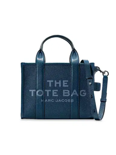 Marc Jacobs Women's The Leather Small Tote Bag - Blue Sea | Thumbnail 1 Marc Jacobs Women's The Leather Small Tote Bag - Blue Sea | Thumbnail 1