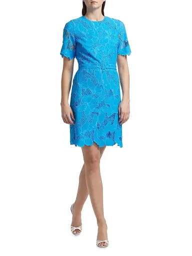 Elie Tahari Women's Clover Butterfly Lace Minidress - Sky Light | Thumbnail 2 Elie Tahari Women's Clover Butterfly Lace Minidress - Sky Light | Thumbnail 2