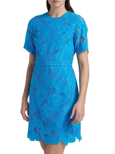 Elie Tahari Women's Clover Butterfly Lace Minidress - Sky Light | Thumbnail 4 Elie Tahari Women's Clover Butterfly Lace Minidress - Sky Light | Thumbnail 4