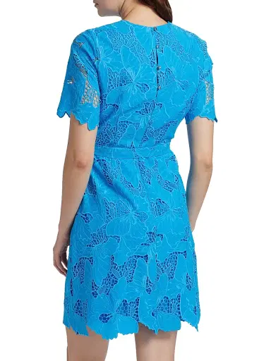 Elie Tahari Women's Clover Butterfly Lace Minidress - Sky Light | Thumbnail 5 Elie Tahari Women's Clover Butterfly Lace Minidress - Sky Light | Thumbnail 5