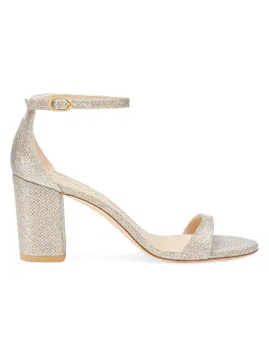 Stuart Weitzman Women's Nudist Block 75MM Sandals - Poudre | Thumbnail 1 Stuart Weitzman Women's Nudist Block 75MM Sandals - Poudre | Thumbnail 1