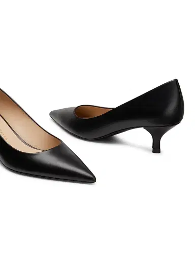 Stuart Weitzman Women's Power 50MM Leather Pumps - Black | Thumbnail 4 Stuart Weitzman Women's Power 50MM Leather Pumps - Black | Thumbnail 4