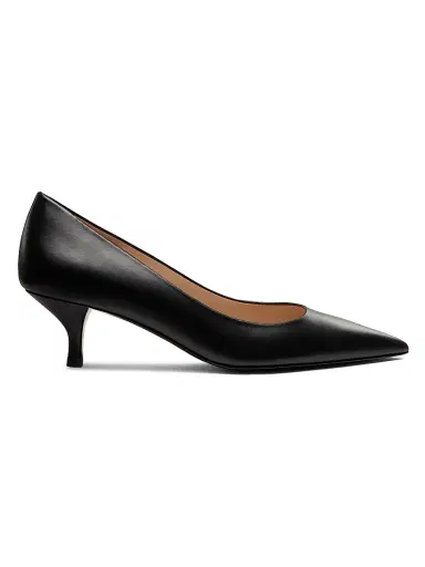 Stuart Weitzman Women's Power 50MM Leather Pumps - Black | Thumbnail 1 Stuart Weitzman Women's Power 50MM Leather Pumps - Black | Thumbnail 1