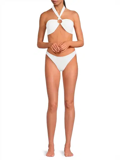 Ramy Brook Women's Isla High-Leg Bikini Bottom - White - Size XL | Thumbnail 2 Ramy Brook Women's Isla High-Leg Bikini Bottom - White - Size XL | Thumbnail 2