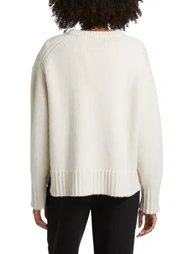 Guest In Residence Women's Cozy Crew Cashmere Sweater - Cream - Size Small | Thumbnail 5 Guest In Residence Women's Cozy Crew Cashmere Sweater - Cream - Size Small | Thumbnail 5