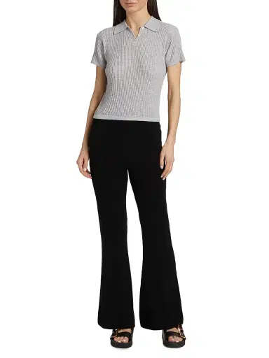 Guest In Residence Women's Shrunken Cashmere Polo Shirt | Thumbnail 2 Guest In Residence Women's Shrunken Cashmere Polo Shirt | Thumbnail 2