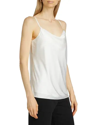 Elie Tahari Women's Katrina Satin Camisole - Sky White | Thumbnail 4 Elie Tahari Women's Katrina Satin Camisole - Sky White | Thumbnail 4