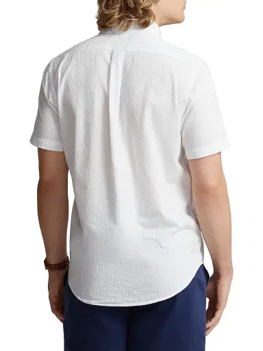 Polo Ralph Lauren Men's Classic-Fit Seersucker Shirt - White | Thumbnail 4 Polo Ralph Lauren Men's Classic-Fit Seersucker Shirt - White | Thumbnail 4