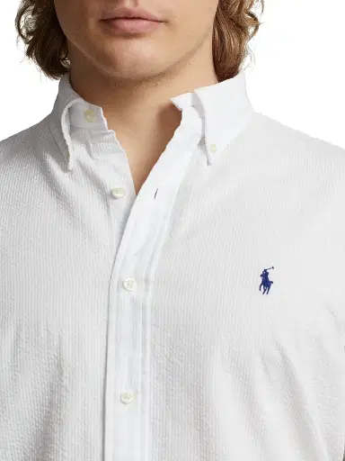 Polo Ralph Lauren Men's Classic-Fit Seersucker Shirt - White | Thumbnail 5 Polo Ralph Lauren Men's Classic-Fit Seersucker Shirt - White | Thumbnail 5