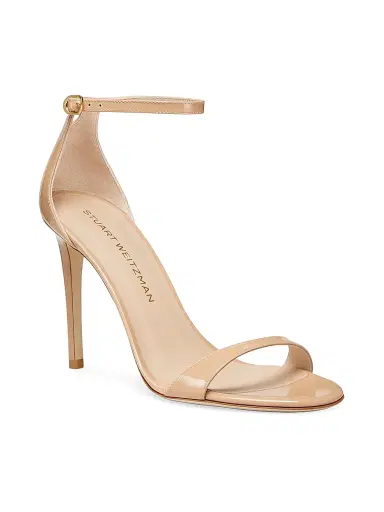 Stuart Weitzman Women's Nudist II 100MM Patent Leather Sandals - Adobe | Thumbnail 2 Stuart Weitzman Women's Nudist II 100MM Patent Leather Sandals - Adobe | Thumbnail 2