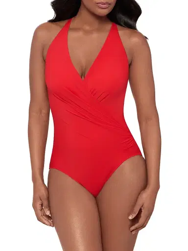 Miraclesuit Swim Women's Rock Solid Wrapsody One-Piece Swimsuit - Poppy - Size 16 | Thumbnail 2 Miraclesuit Swim Women's Rock Solid Wrapsody One-Piece Swimsuit - Poppy - Size 16 | Thumbnail 2