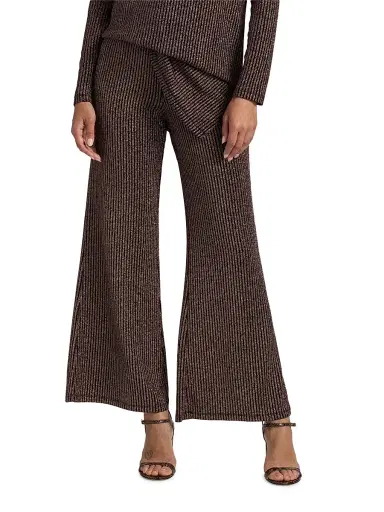 Johnny Was Women's Jenna Easy Metallic Rib-Knit Pants | Thumbnail 3 Johnny Was Women's Jenna Easy Metallic Rib-Knit Pants | Thumbnail 3
