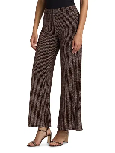 Johnny Was Women's Jenna Easy Metallic Rib-Knit Pants | Thumbnail 4 Johnny Was Women's Jenna Easy Metallic Rib-Knit Pants | Thumbnail 4