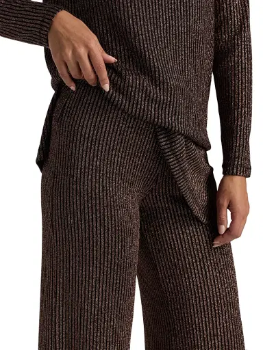 Johnny Was Women's Jenna Easy Metallic Rib-Knit Pants | Thumbnail 6 Johnny Was Women's Jenna Easy Metallic Rib-Knit Pants | Thumbnail 6