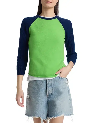 Guest In Residence Women's Cashmere Baseball T-Shirt - Match Point Navy - Size XS | Thumbnail 3 Guest In Residence Women's Cashmere Baseball T-Shirt - Match Point Navy - Size XS | Thumbnail 3