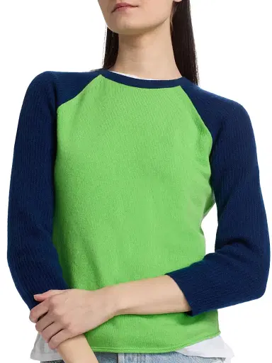 Guest In Residence Women's Cashmere Baseball T-Shirt - Match Point Navy - Size XS | Thumbnail 6 Guest In Residence Women's Cashmere Baseball T-Shirt - Match Point Navy - Size XS | Thumbnail 6
