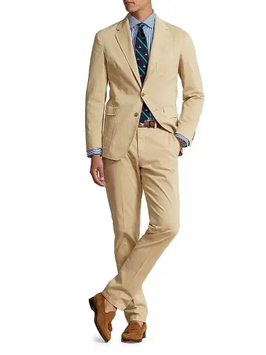 Polo Ralph Lauren Men's Garment-Dyed Cotton Two-Button Suit Jacket - Tan | Thumbnail 2 Polo Ralph Lauren Men's Garment-Dyed Cotton Two-Button Suit Jacket - Tan | Thumbnail 2