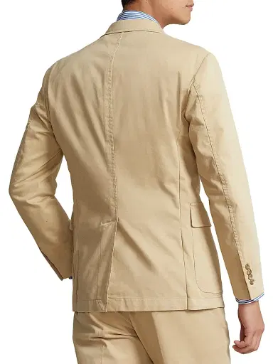 Polo Ralph Lauren Men's Garment-Dyed Cotton Two-Button Suit Jacket - Tan | Thumbnail 4 Polo Ralph Lauren Men's Garment-Dyed Cotton Two-Button Suit Jacket - Tan | Thumbnail 4