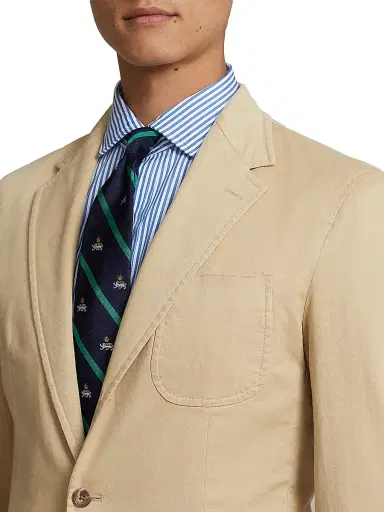 Polo Ralph Lauren Men's Garment-Dyed Cotton Two-Button Suit Jacket - Tan | Thumbnail 5 Polo Ralph Lauren Men's Garment-Dyed Cotton Two-Button Suit Jacket - Tan | Thumbnail 5