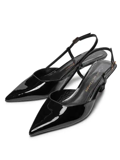 Stuart Weitzman Women's Vinnie 50MM Patent Leather Pumps - Black | Thumbnail 4 Stuart Weitzman Women's Vinnie 50MM Patent Leather Pumps - Black | Thumbnail 4