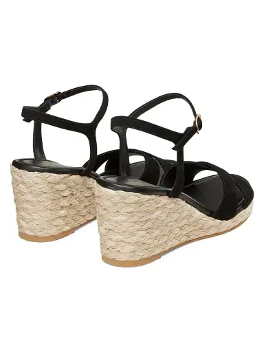 Stuart Weitzman Women's Dayna Suede Espadrille Wedges - Black Natural | Thumbnail 3 Stuart Weitzman Women's Dayna Suede Espadrille Wedges - Black Natural | Thumbnail 3