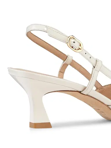 Stuart Weitzman Women's Vinnie 50MM Patent Leather Pumps - Cream | Thumbnail 3 Stuart Weitzman Women's Vinnie 50MM Patent Leather Pumps - Cream | Thumbnail 3