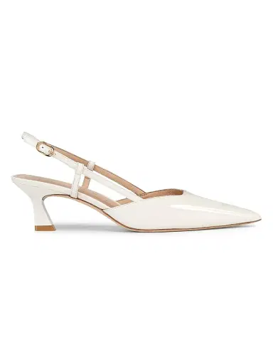 Stuart Weitzman Women's Vinnie 50MM Patent Leather Pumps - Cream | Thumbnail 1 Stuart Weitzman Women's Vinnie 50MM Patent Leather Pumps - Cream | Thumbnail 1