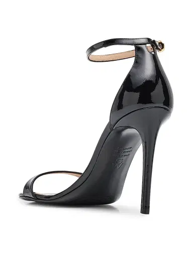 Stuart Weitzman Women's Nudist II 100MM Patent Leather Sandals - Black - Size 6 | Thumbnail 4 Stuart Weitzman Women's Nudist II 100MM Patent Leather Sandals - Black - Size 6 | Thumbnail 4