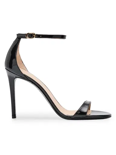 Stuart Weitzman Women's Nudist II 100MM Patent Leather Sandals - Black - Size 6 | Thumbnail 1 Stuart Weitzman Women's Nudist II 100MM Patent Leather Sandals - Black - Size 6 | Thumbnail 1