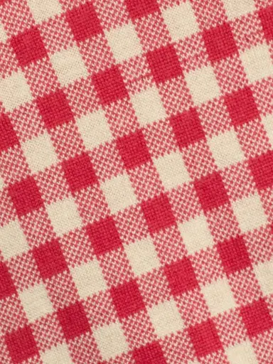 Guest in Residence Women's Gingham Silk-Linen Shrunken Polo Shirt - Scarlet Mist | Thumbnail 7 Guest in Residence Women's Gingham Silk-Linen Shrunken Polo Shirt - Scarlet Mist | Thumbnail 7