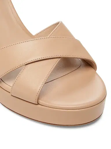 Stuart Weitzman Women's Dayna 100MM Metallic Leather Platform Sandals - Adobe | Thumbnail 5 Stuart Weitzman Women's Dayna 100MM Metallic Leather Platform Sandals - Adobe | Thumbnail 5